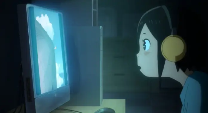 Pengalaman Menonton Anime yang Nyaman Gambar seseorang yang sedang menikmati menonton anime di ponselnya