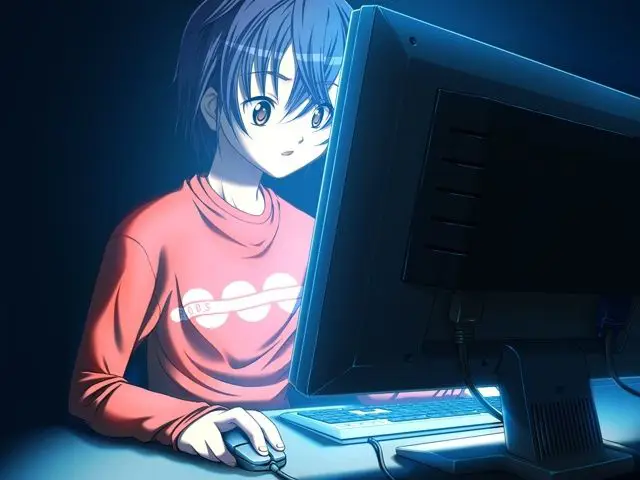 Menikmati Anime di Televisi Ilustrasi karakter anime menonton televisi