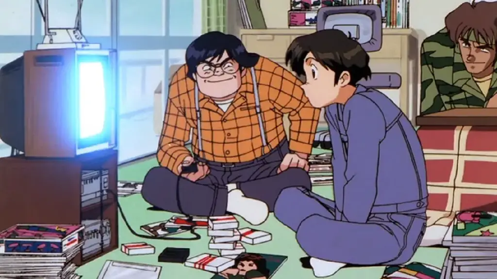 Menikmati anime bersama teman Karakter anime beragam menonton anime bersama