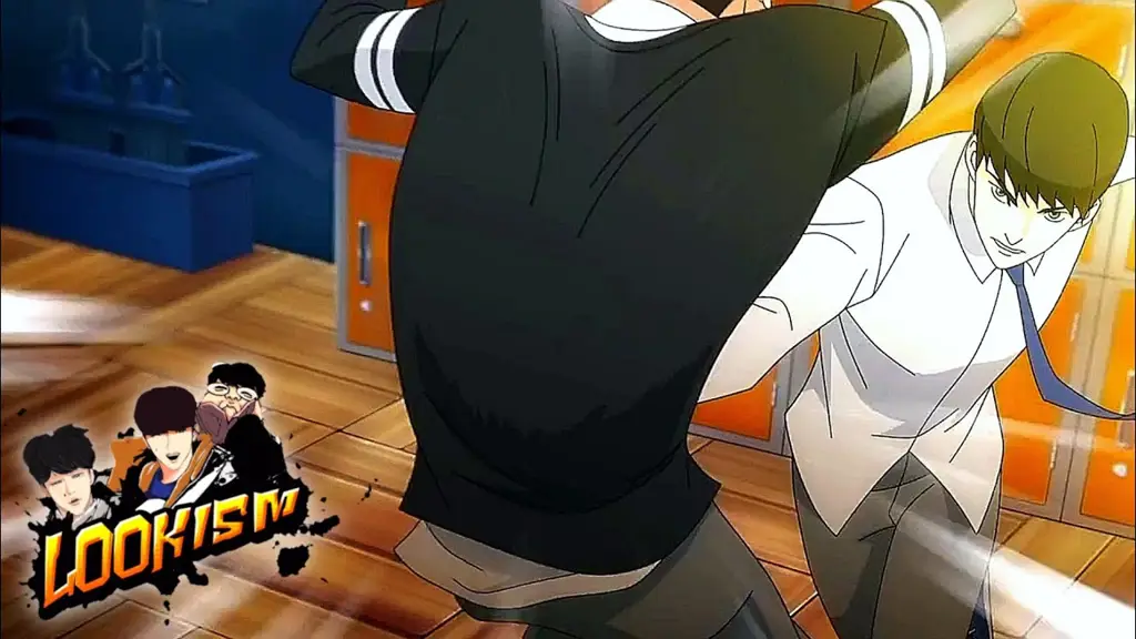 Adegan pertarungan seru dalam anime Lookism Gambar adegan pertarungan dalam anime Lookism