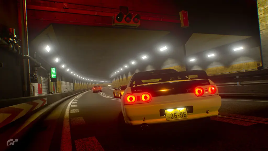 Balap Malam Hari yang Menegangkan Gambar adegan balap malam hari yang dramatis dari anime Wangan Midnight