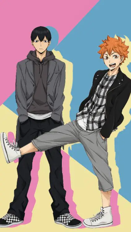 Hinata dan Kageyama Gambar Hinata Shoyo dan Kageyama Tobio, dua karakter utama dalam Haikyuu!!
