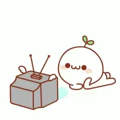 Menikmati anime di rumah Karakter anime menonton televisi