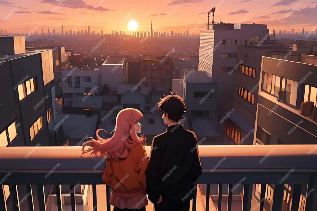 Suasana romantis dalam anime Adegan romantis dari anime
