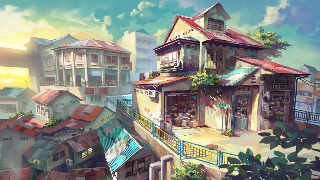 Suasana Anime Jepang Pemandangan alam khas Jepang yang sering muncul di anime