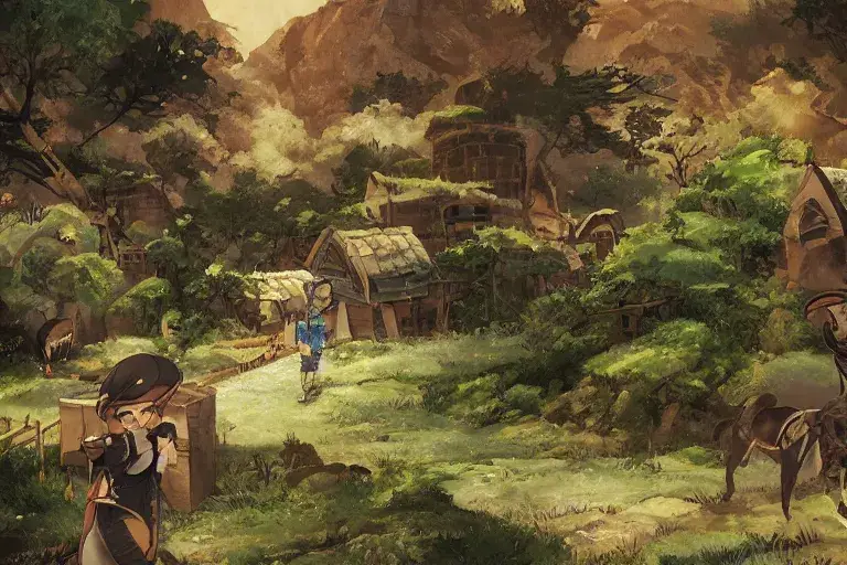 Pemandangan dunia fantasi Mushoku Tensei Pemandangan fantasi dari anime Mushoku Tensei