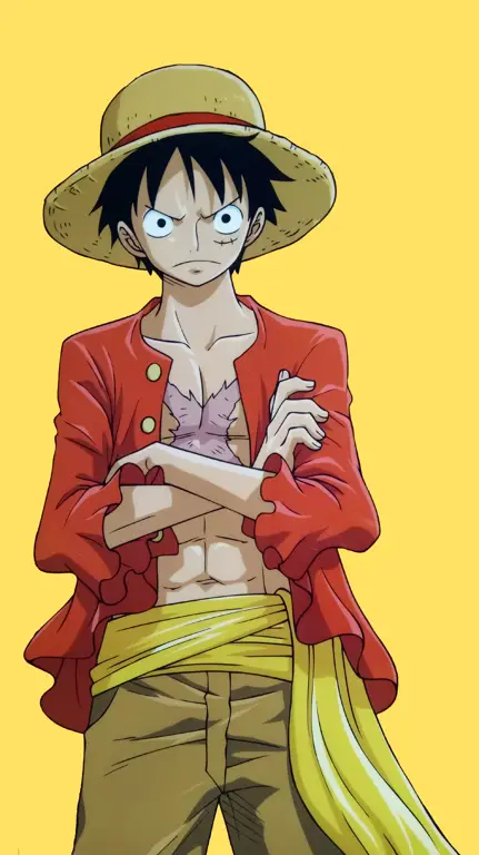 Petualangan seru Luffy dan kru Topi Jerami Gambar Luffy dan kru Topi Jerami sedang berpetualang